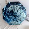 Tiger Head  Pattern, Automatic Folding Umbrella, Portable and Foldable Design, 8 Ribs, a Christmas or Birthday Gift.