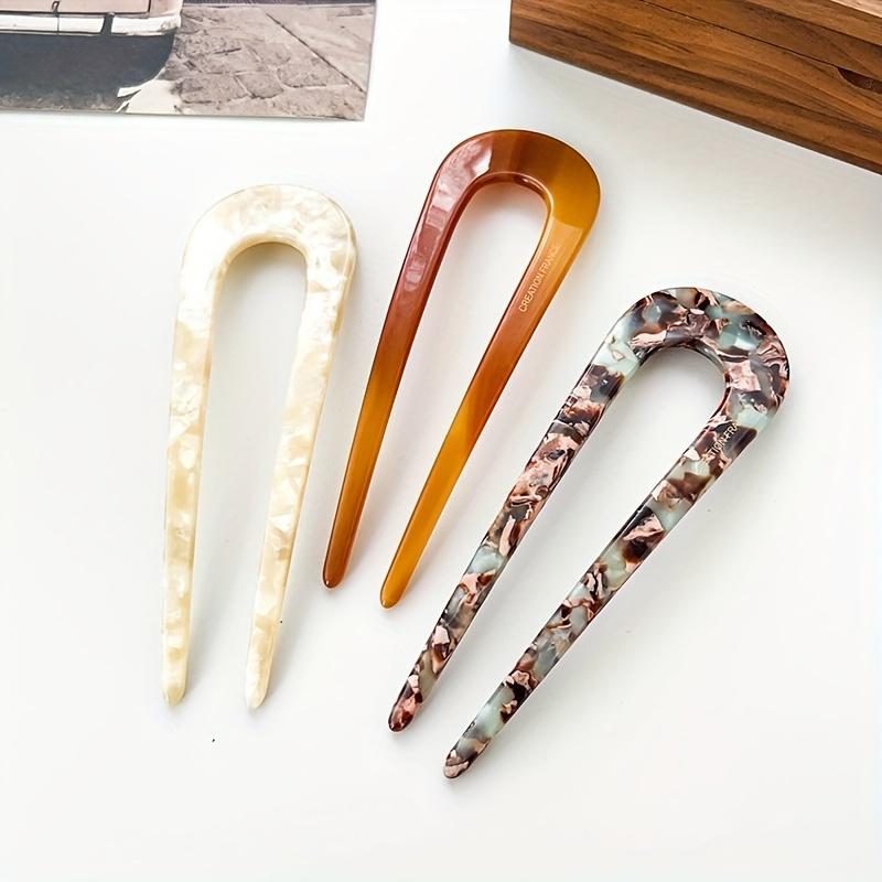 Elegant French U-Shaped Hairpin - Retro Hair Bun And Hairpin, Suitable For Thick Hair Headdress, Hairpin, Hair Fork, Girl Hairst