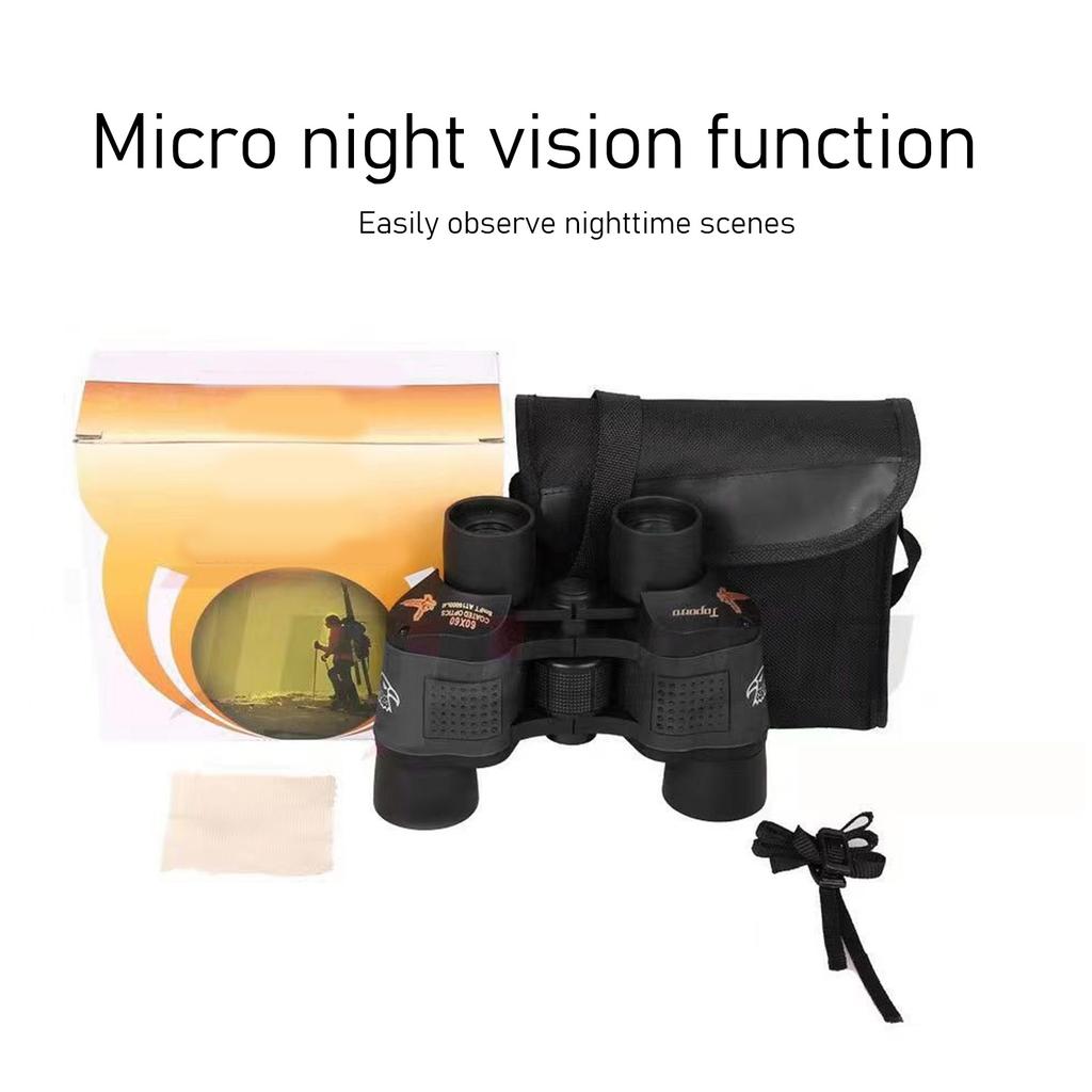HD Binoculars 60x60 Night Vision Lens Cloth Neck Strap Portable Binoculars for Outdoor Activities