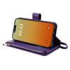 For iPhone 15 Pro Max Magnetic Leather Case Mobile Cover with Detachable Zipper Wallet Strap