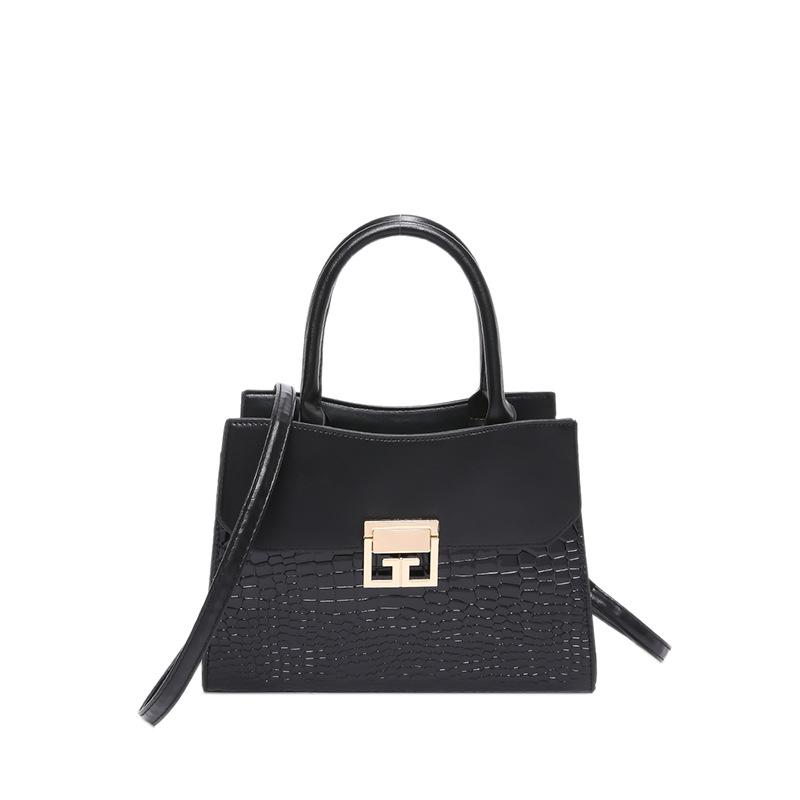 

Модная атмосферная сумка-сплайсинг для женщин 2024 года, новая высококачественная сумка с узором из кожи аллигатора, фактурная сумка-мессенджер для поездок на работу чёрный