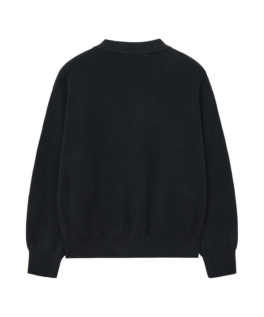Big Union Zip-Up Knit Jacket (Black)