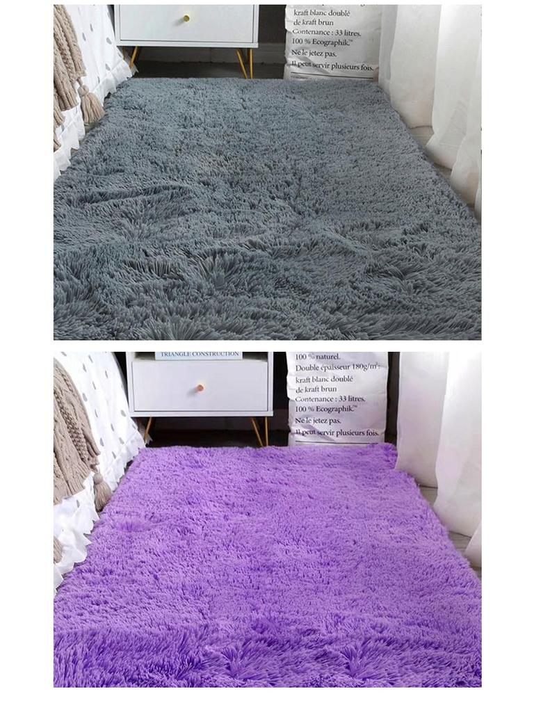 Nordic Silk Wool Tie-Dye Plush Carpet - Bedroom & Living Room Rug