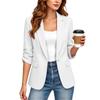 Women's Fall 3/4 Sleeve Color Open Front Cardigan Jacket for Business Casual Work