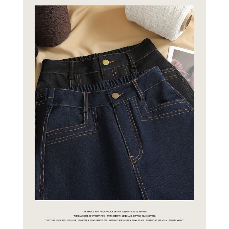 DIMANAF Toamnă Iarnă Mărimi Mari Pantaloni Femei Pantaloni Lungi Doamnă Mărimi Mari Largi Casual Partea de Jos Jeans Gros din Denim