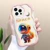 Kreslený vzor krémová textura pouzdro vlnitý okraj měkký silikonový kryt pouzdro na telefon pro iPhone Samsung Huawei Honor Xiaomi Redmi OPPO Realme Vivo Infinix