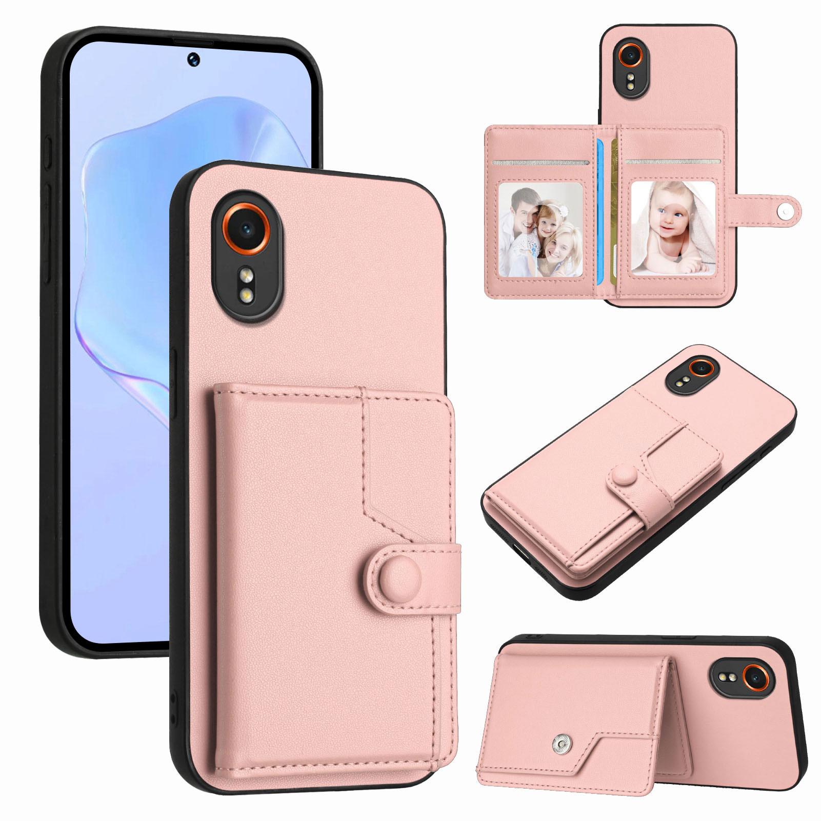 

For Samsung Galaxy Xcover7 Case RFID Blocking Card Holder Kickstand TPU + PU Leather Phone Back Cover A