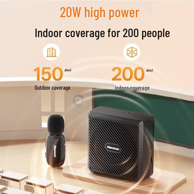 Newmine U-258 Portable Wireless Voice Amplifier with Lavalier Mic CN plug (adapter included)