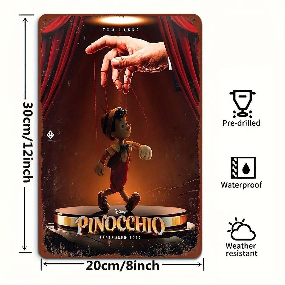 Pinocchio & Geppetto Thema Eisenwandkunst - 8x12 Zoll Vintage Metallschild, Perfekt für Heimdekoration, Bar, Café oder Geschenk, Offiziell