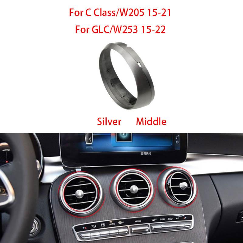 For Mercedes W205 W253 Car AC Vent Grille Air Conditioning Outer Ring Outer Frame Cover For Benz C GLC Class C180 C200 GLC300