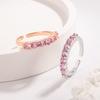 925 Sterling Silver Jewelry 18K Gold Plated Pink Crystal Finger Rings for Women Wedding Party Jewelry For Girls Friend Gift
