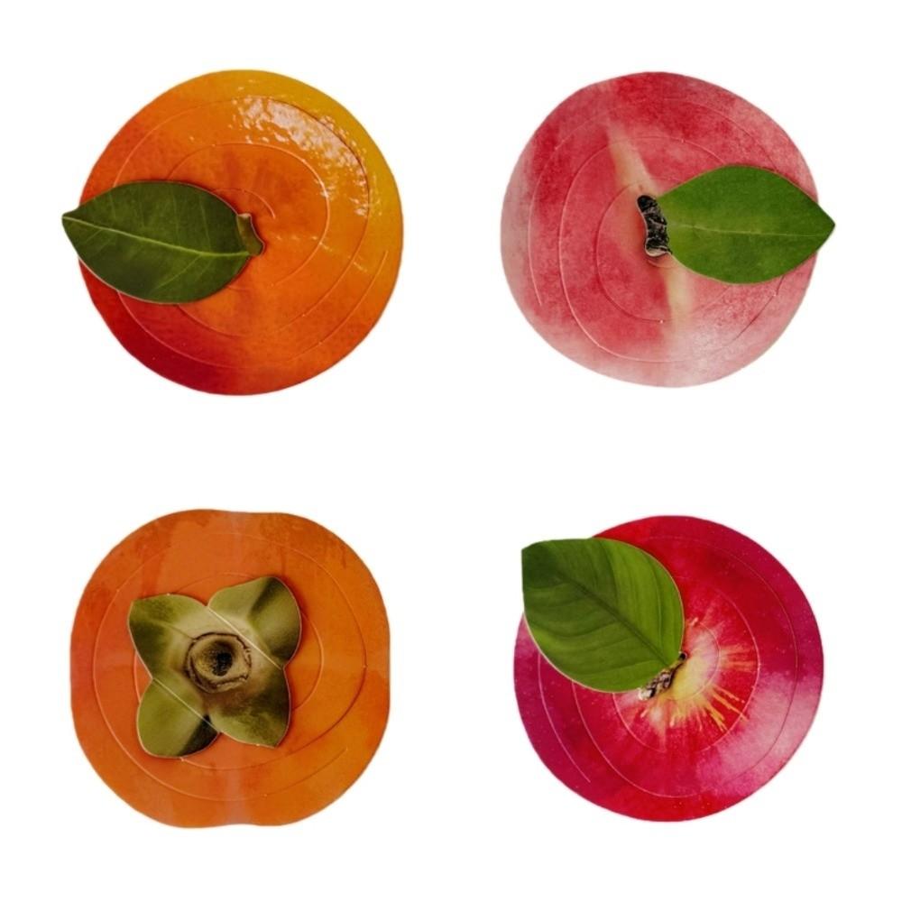 6pcs Orange Simulated Fruit Greeting Cards Peach Paper Peel Fruit Cards Best Wish Persimmon Holiday Blessings Cards