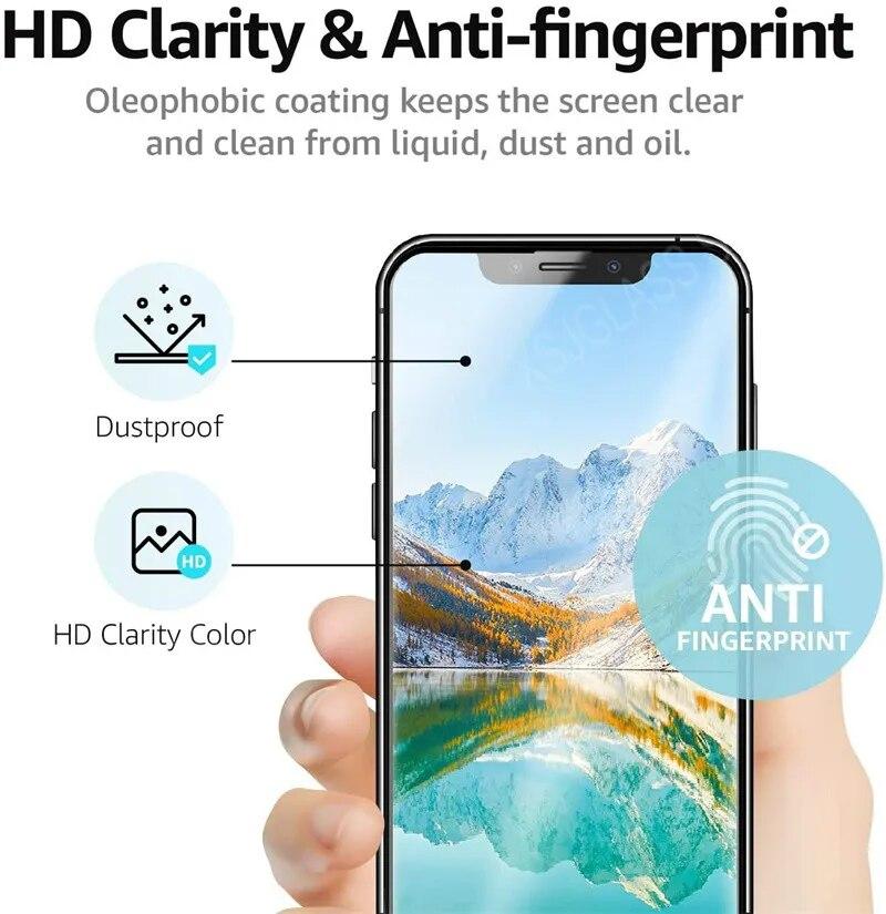 4 stk Beskyttelsesglass på For iPhone 13 11 12 Mini 15 14 Pro Max skjermbeskytter Herdet Glass For iPhone 6S 7 8 Plus XR XS Max