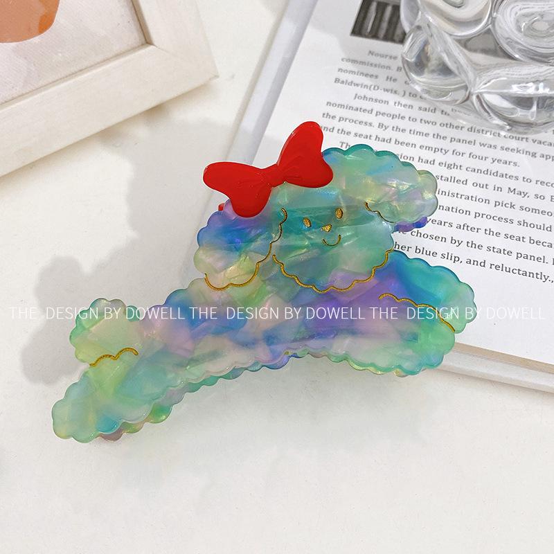 Милая корейская собачка пудель, заколка для волос из ацетата: Французская заколка-краб для волос высокого класса