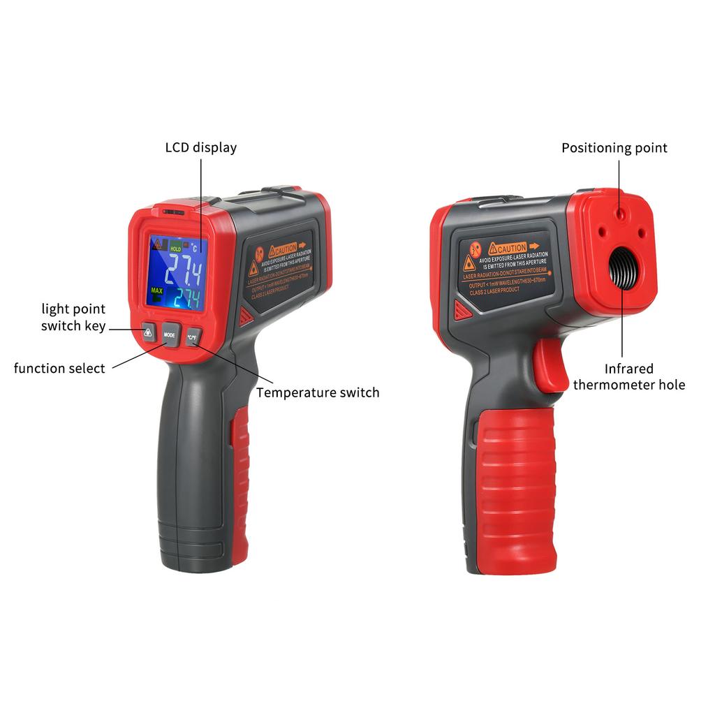 Infrared Temperature Measuring Gun LCD Digital Display Industrial Thermometer No Touch Gun