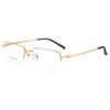 Men's Lightweight Pure Titanium Semi-Rimless Eyeglasses - Stylish and Commuter-Friendly