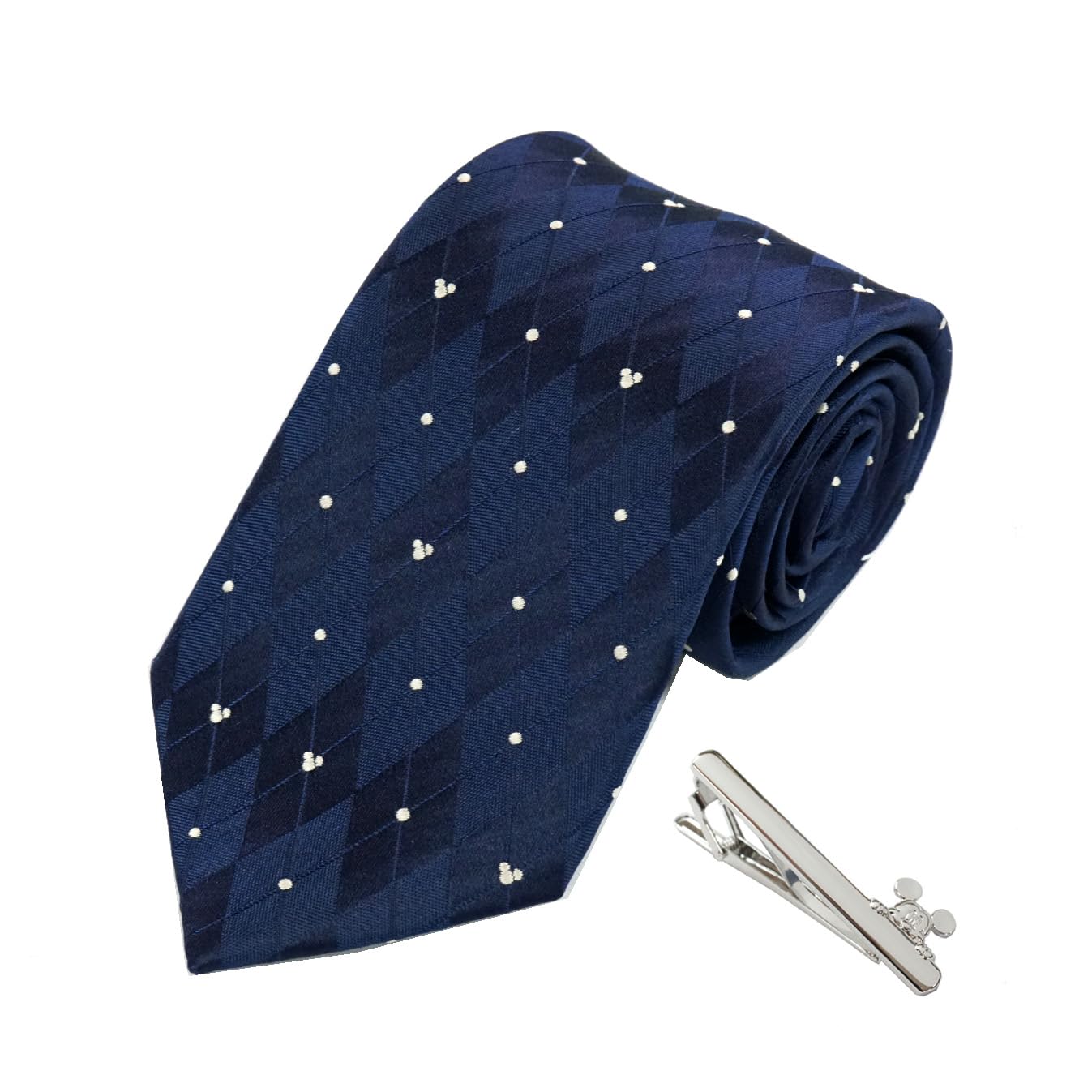 

Disney Mickey Mouse Tie Tie Bar Set Includes Tie and Tie Clip & (Navy Blue, Wa-09) -