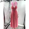 BITCED Women's Summer Sexy Sleeveless Solid-Color Tie-Waist Pleated Skirt Dress