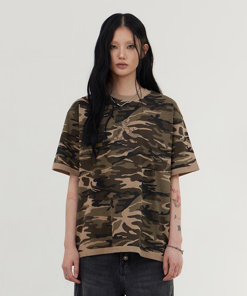 Tonilolenseu Camo Graphic Short Sleeve T-Shirt