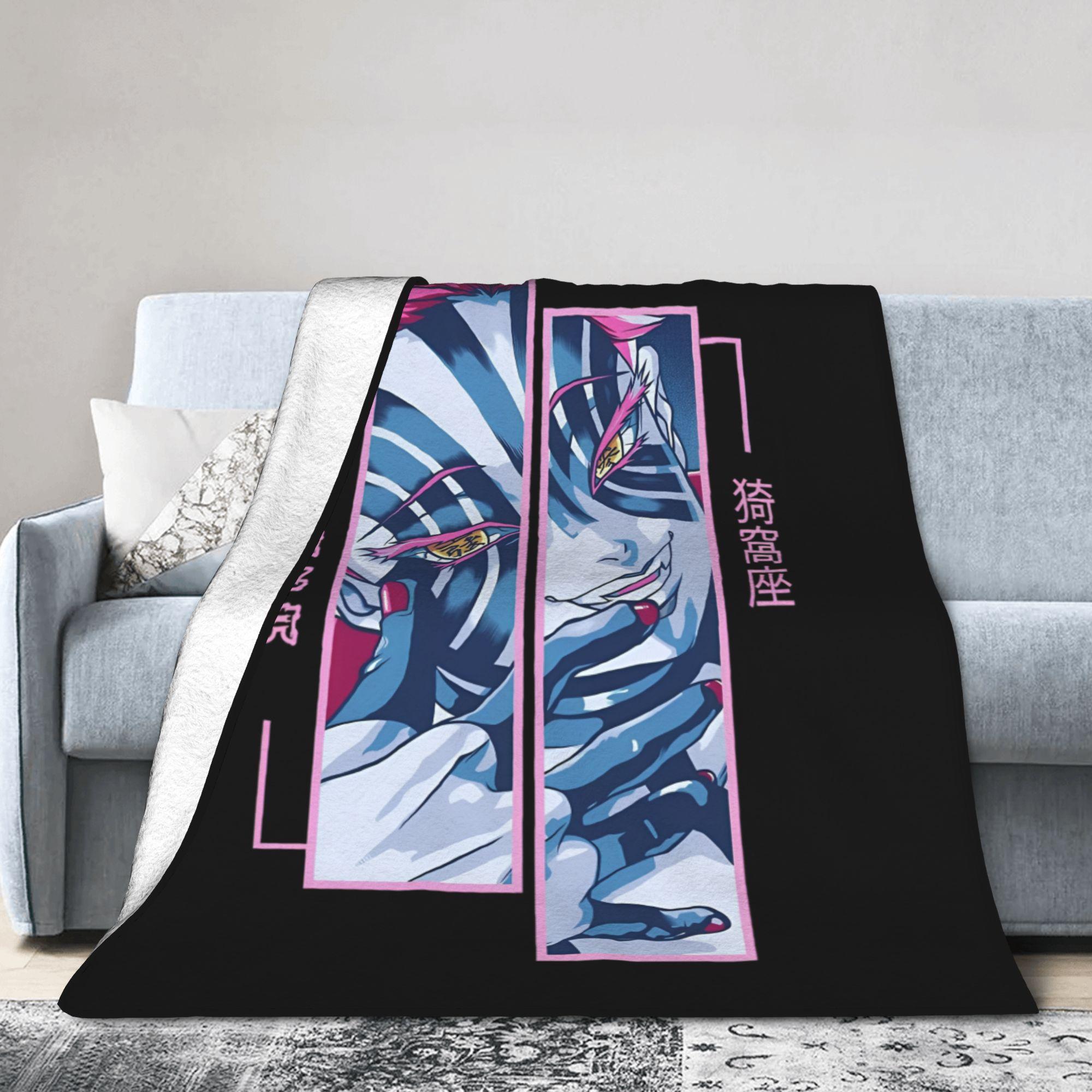 

Anime Kimetsu no Yaiba Rengoku Akaza Blankets Fuzzy Funny Breathable Throw Blankets for Bedding Lounge Winter 75x90cm