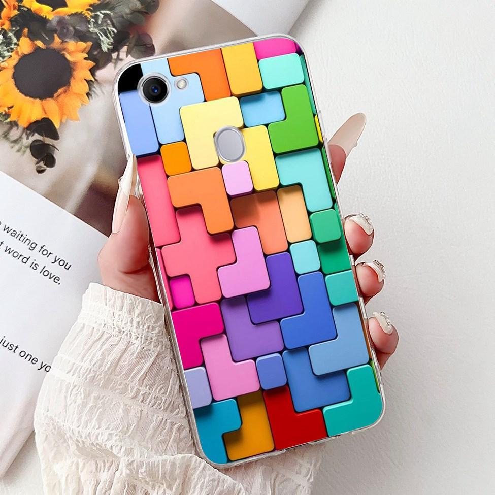 Clear For Oppo F7 Case Kawaii Cute Cat Fashion Flower Funny Luxury Painted Soft Back Cover For OppoF7 Phone Case CPH1821 CPH1819
