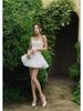 Retro Sweetheart Strapless Dress with 3D Petals and Cinched Waist