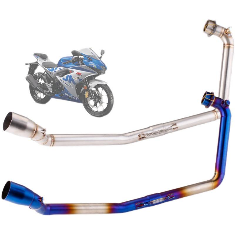 Stainless Steel Burnt Blue Exhaust Pipe Mod for GSX-R150; Easy Front Section Install
