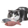 Red Plush Fish Cat Toy with Catnip, Interactive Stuffed Kitten Chew Toy, Durable Teeth Cleaning Pet Toy for Indoor Cats