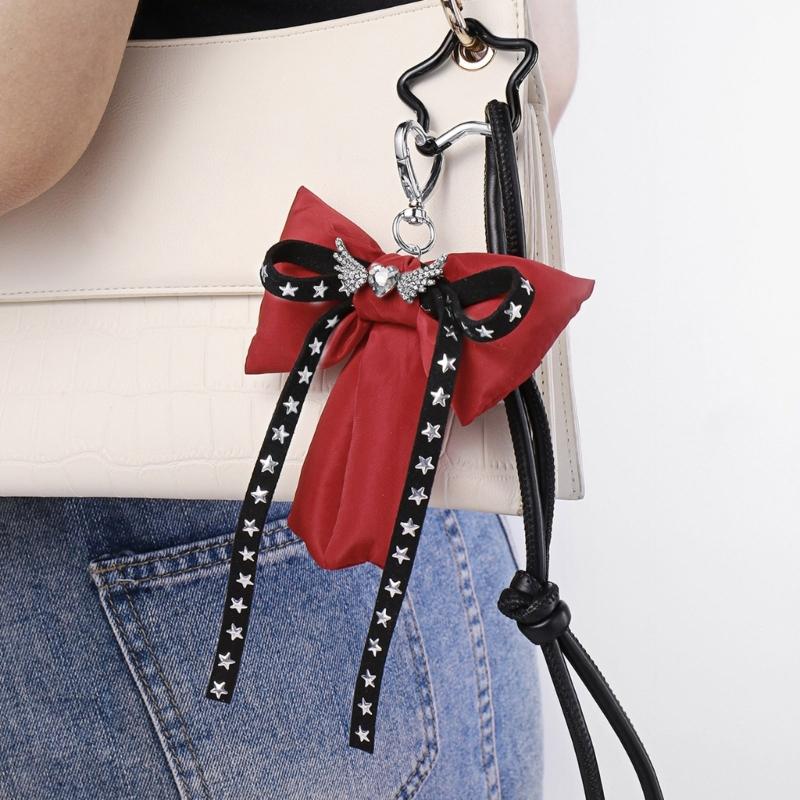 Lovely Heart Wing Keychain Bows Keyring Korean Styles Bag Charm Bag Pendant Ornaments Star Car Keychain Decorations