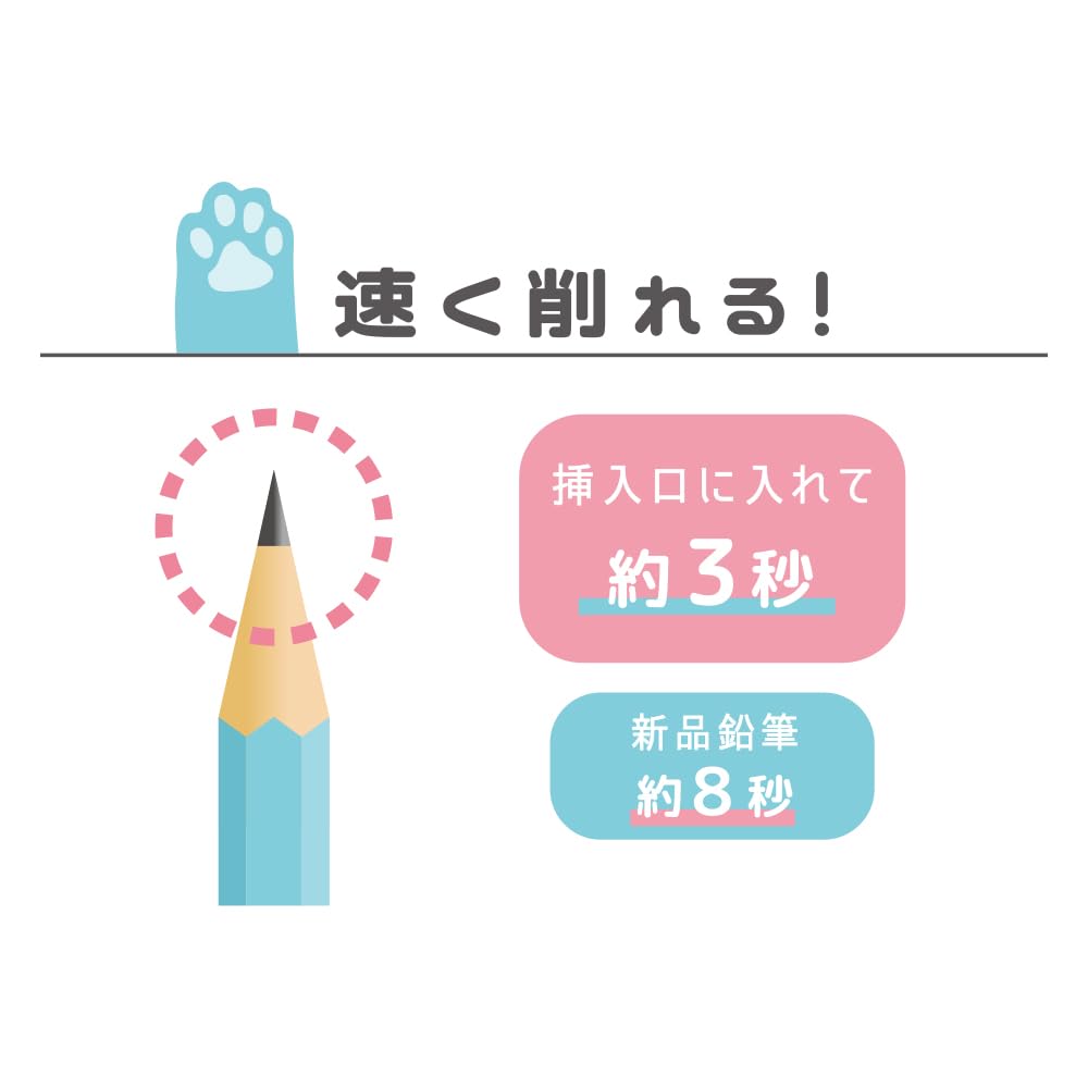 Devica Electric Pencil Sharp 043747 Sharpener, Meow, Blue, Rechargeable,