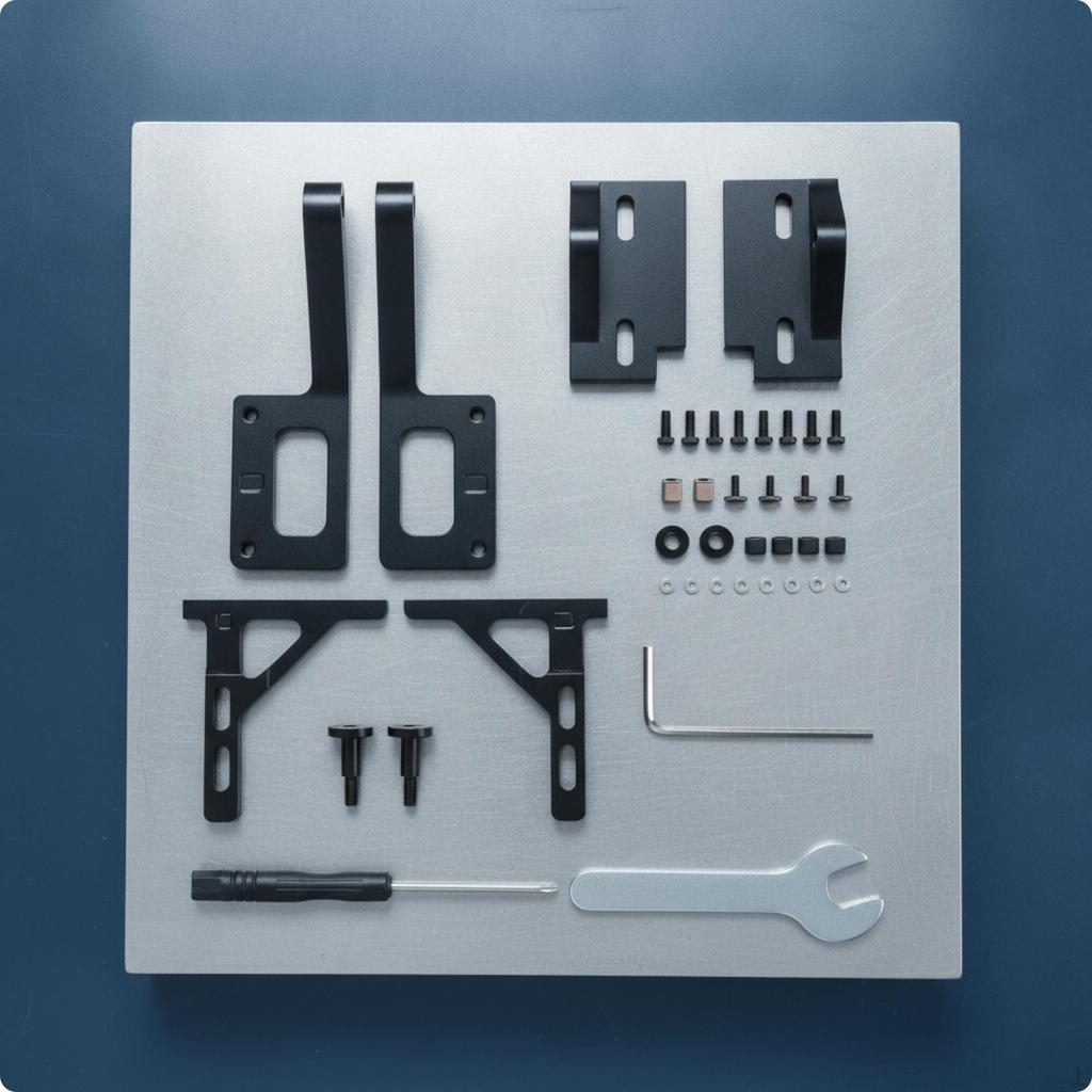 Enclosure Hinge Kit with Tools CNCMachined Plate Matte Black Hardware for Hobbyists,