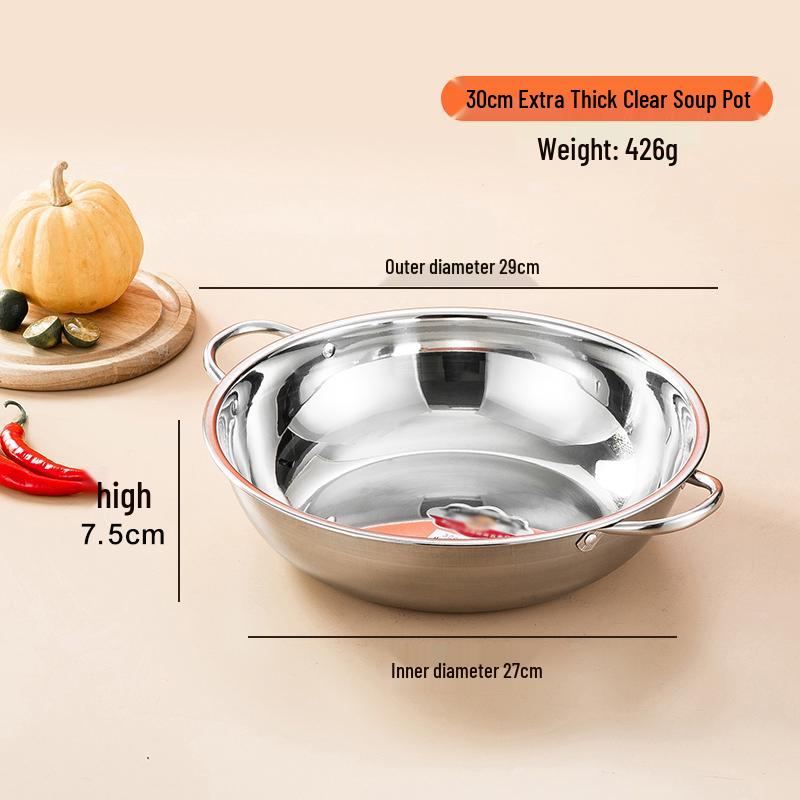 Yuan Yang 304 Stainless Steel Thickened Hot Pot Cookware for Induction Cookers - Household & Commercial Use