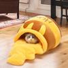 Cama para Gato Forma de Tarro de Miel Cómodo Nido Base Antideslizante Antideslizante Perrera de Dibujos Animados Mascota