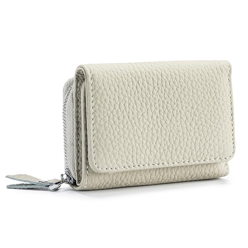 

[Yocipa] Genuine leather compact multifunctional Wallet ladies leather tri-fold mini wallet skimming prevention coin purse card holder Small coin case
