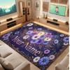 Floral Garden Theme Crystal Velvet Floor Rug Personalized Custom Name Text Warm Carpet Home Decoration