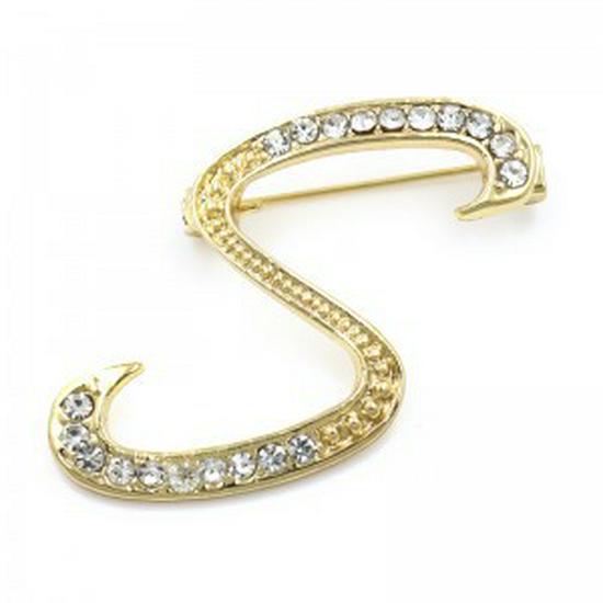 

Элегантная брошь-алфавит со стразами: Унисекс Модный Аксессуар-Значок