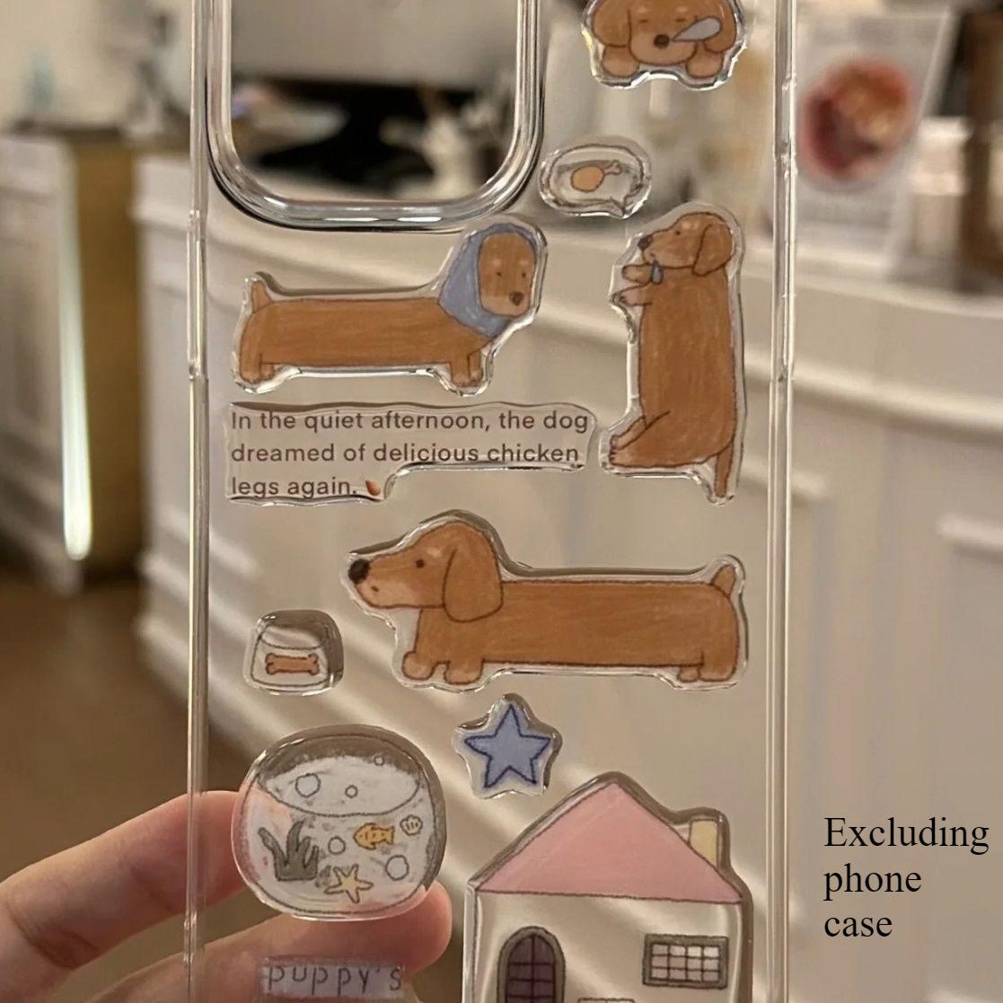 

1PC Winter Yeti Resin Drip Glue Sticker Simple Style Phablet Decorative Waterproof Sticker Mobile Phone Accessories