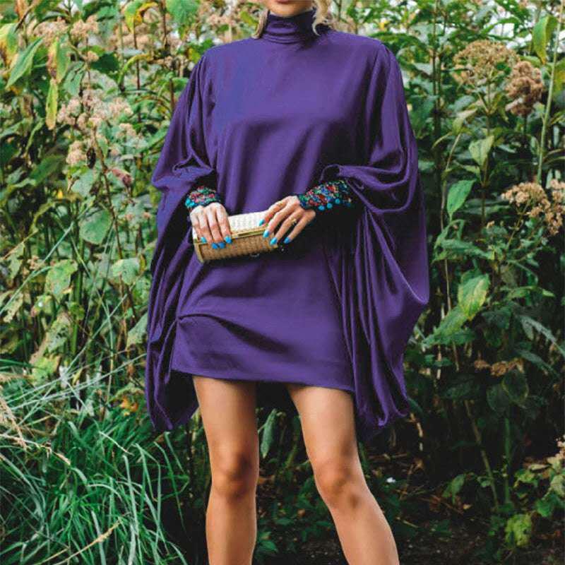 

2025 European & American Spring/Summer New Fashion Casual Solid Color Women s Dress XL фиолетовый