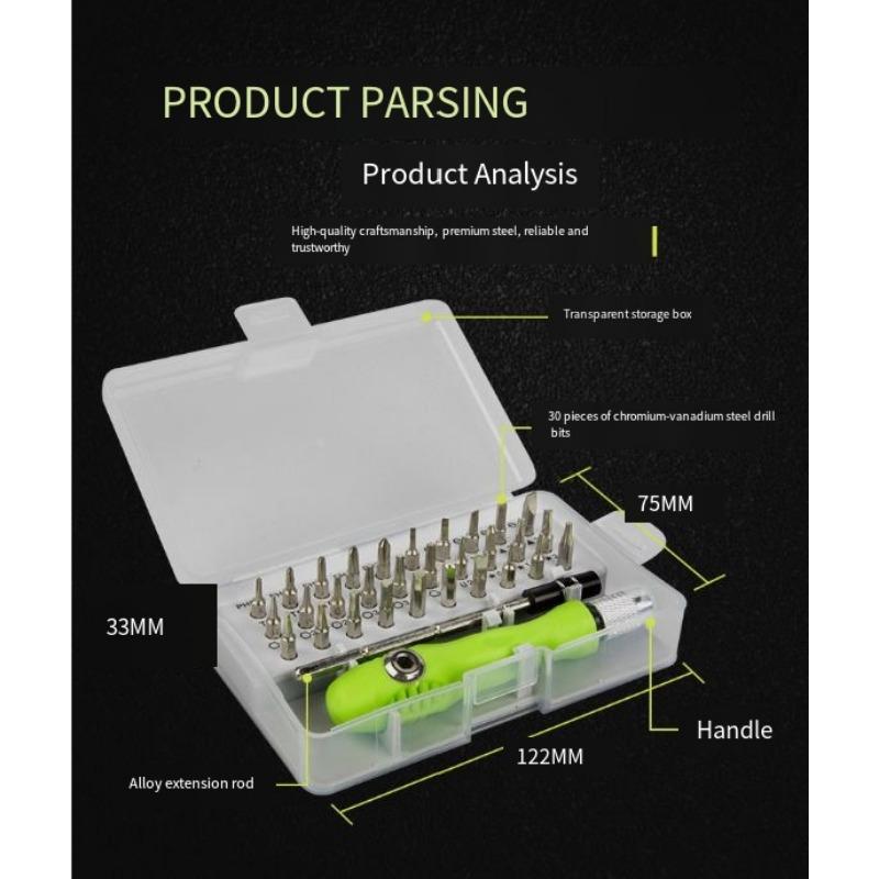 1SET 32-in-1 Multifunctional Manual Screwdriver Driver, Mobile Phone Computer Product Repair Disassembly Tool Set