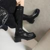 Krazing Pot Microfiber Winter Round Toe Modern Platform Size 33 Knee Boots Size 43 Thick Bottom Women Fashion Thigh High Boots