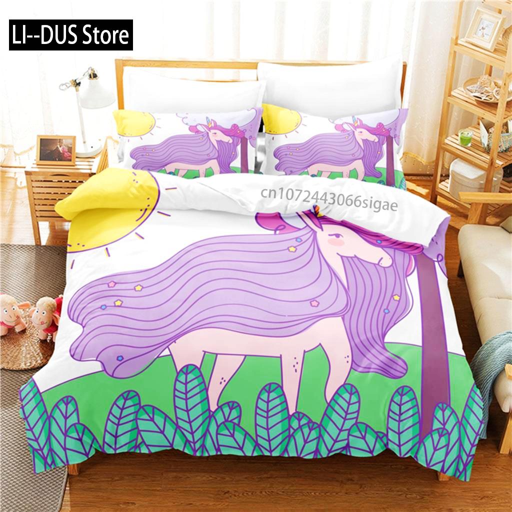 

Lucky Unicorn Bedding Set Duvet Cover Set 3d Bedding Digital Printing Queen Size Bedding Set Fashion Design EU single(135x200cm)