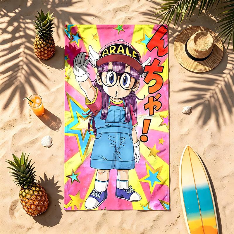 Arale (5) Theme Beach Towel Sand Resistant Soft And Comfortable Suitable For The Pool Camping Yoga And Diving A Travel