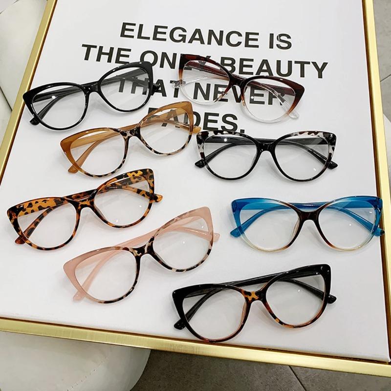 Glasses Women Retro Anti-Blue Light Cat Eye Frame Glasses Vintage Computer Eye Production Eyeglasses Classic Plain Spectacles