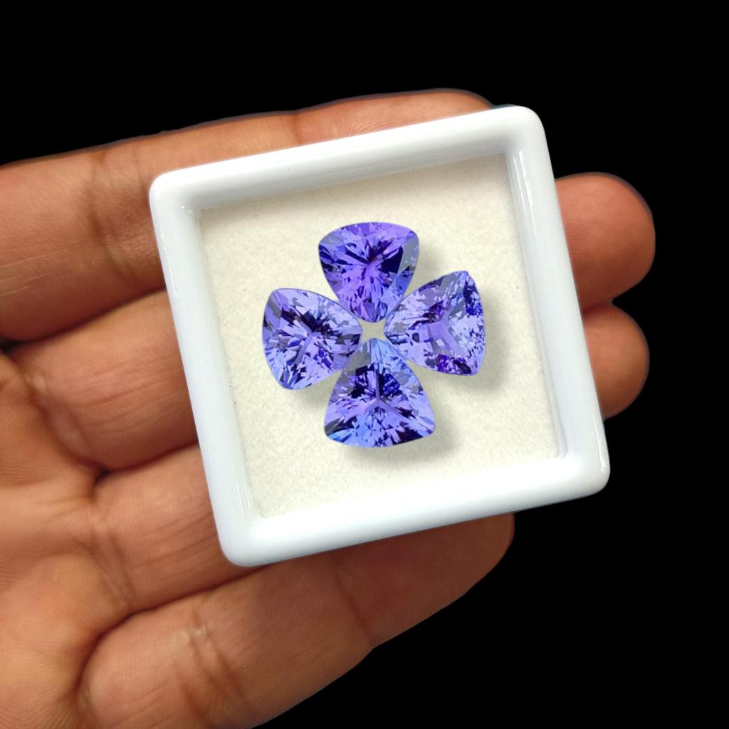 A+ Eye Clean Natural Tanzanite Gemstone: Loose Trillion Cut Stone, Healing Gemstone.