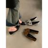 French kitten heel light mouth single shoes 2025 spring and summer new pointed temperament silver evening work shoes