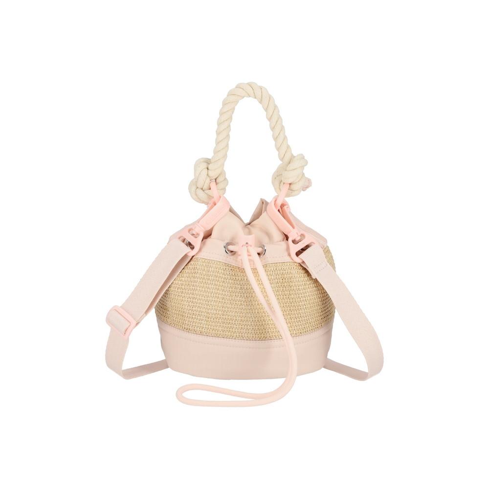 Lesportsac Peach Blush Raffia Mini Bucket