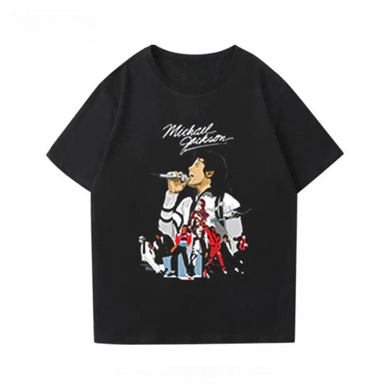 Michael Jackson MJ King of Pop Music new Unisexs 2026 new summer TShirt Unisex ONeck Cotton Short Sleeve Y2k Fashion Popular