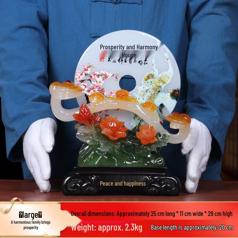 Ping An Kou Jade Stone Ornament for Wealth and New Home - Office and Living Room Decor
