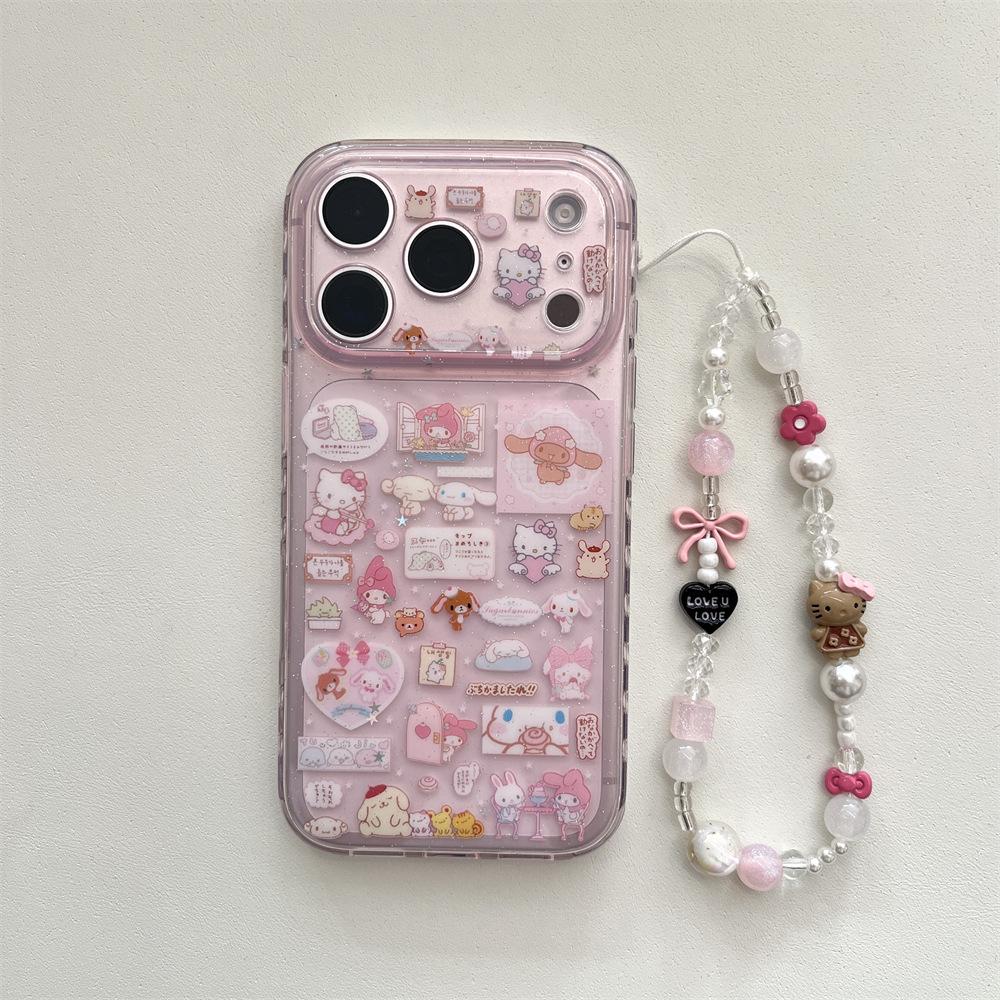 Pink Cartoon KT Cat Anti-Fall iPhone 14/13 Pro Max Case
