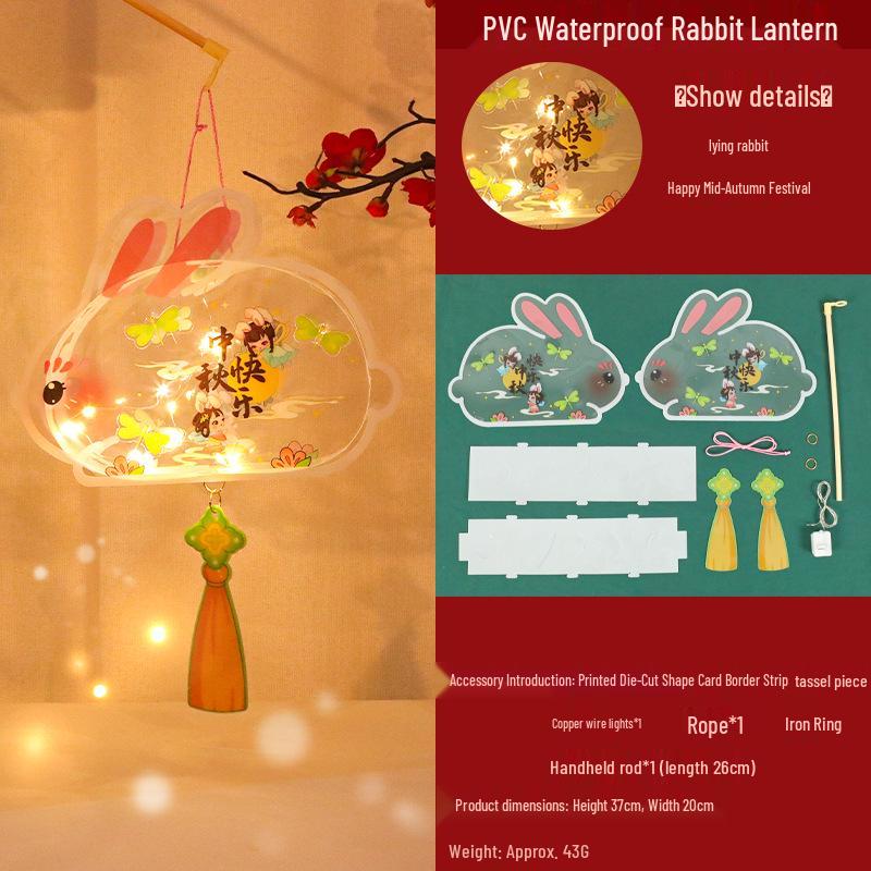 DIY Mid-Autumn Festival Glowing Lantern Kits for Kids - Ancient Style with Rabbit & Flower Designs